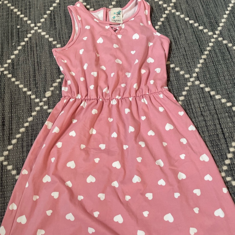 Pink white heart dress
